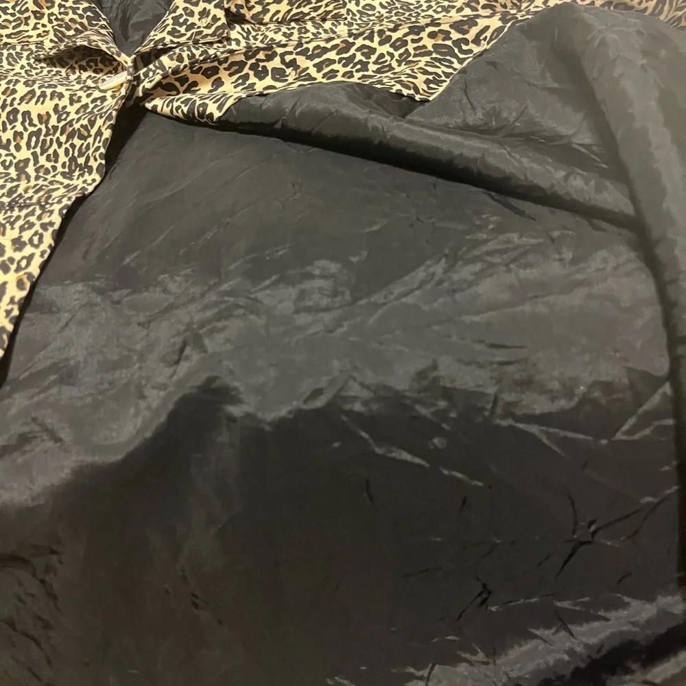 Vintage Leopard Print Silk Button Up Jacket Blazer 90s Y2K Animal Print – Size 6